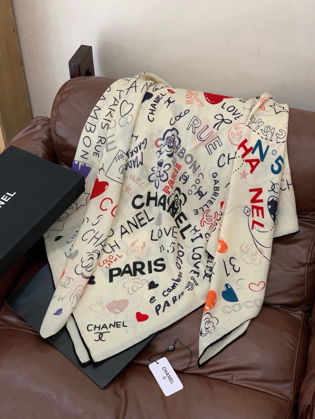 CHANEL 26S SCARF 135 IN CASHMERE AND SILK 307242