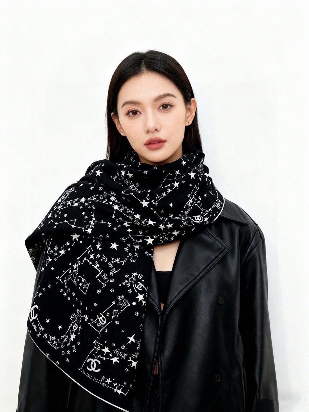 CHANEL 26S SCARF 135 IN CASHMERE AND SILK 309310