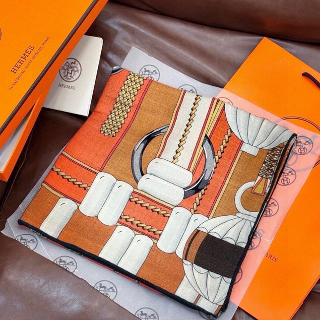 HERMES 26S PRINTED SQUARE SCARF 140 IN SILK 309332