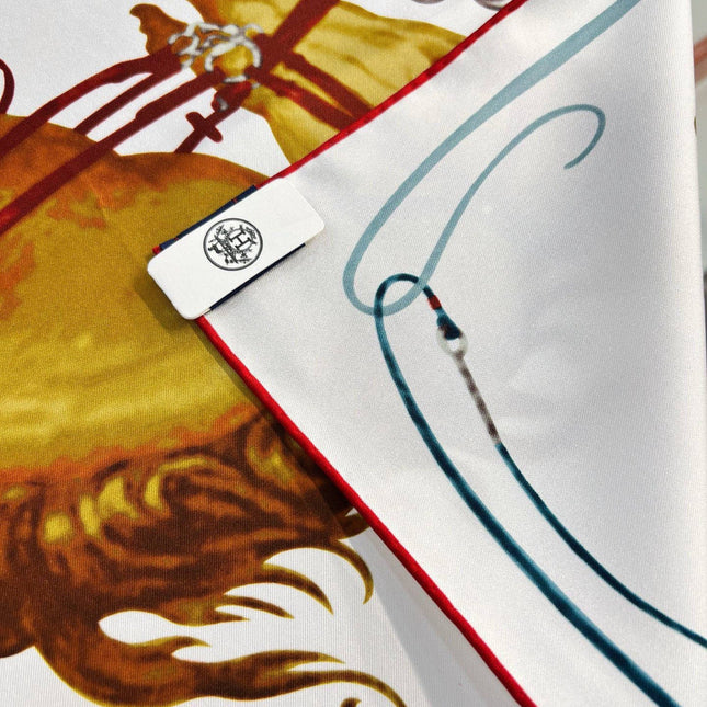 HERMES 26S PRINTED SQUARE SCARF 88 IN SILK 309922