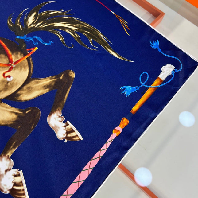 HERMES 26S PRINTED SQUARE SCARF 88 IN SILK 309925