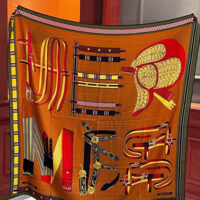 HERMES 26S PRINTED SQUARE SCARF 140 IN SILK 311925