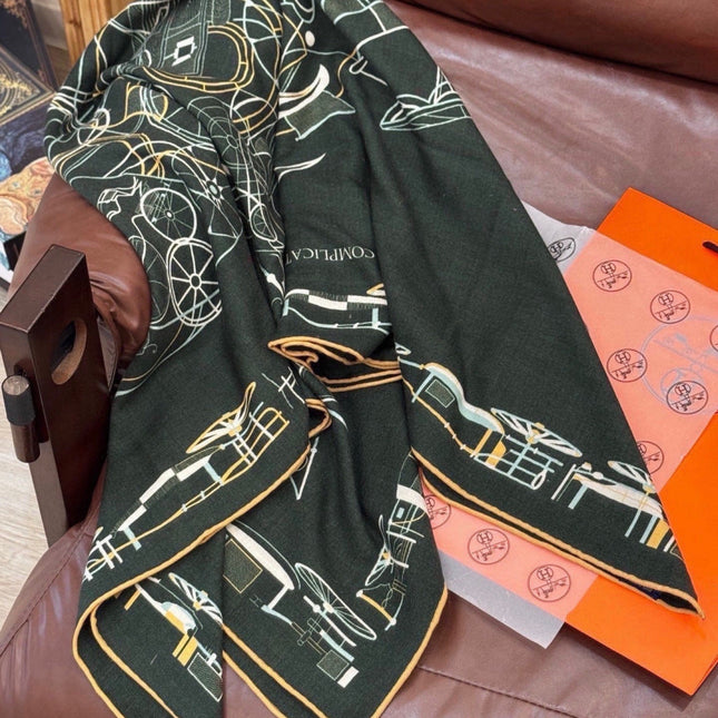 HERMES 26S PRINTED SQUARE SCARF 140 IN SILK 311928