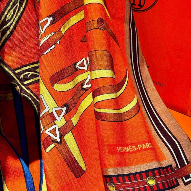 HERMES 26S PRINTED SQUARE SCARF 140 IN SILK 311954