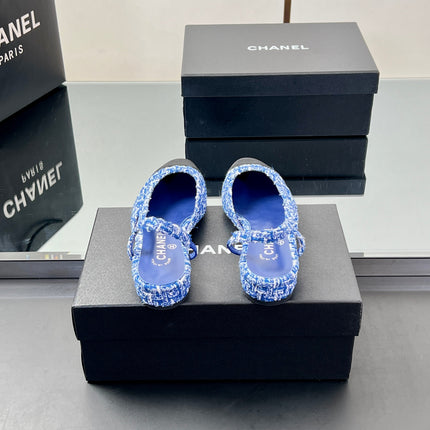 CC SLINGBACK 25S 25 MM IN COBALT BLUE TWEED