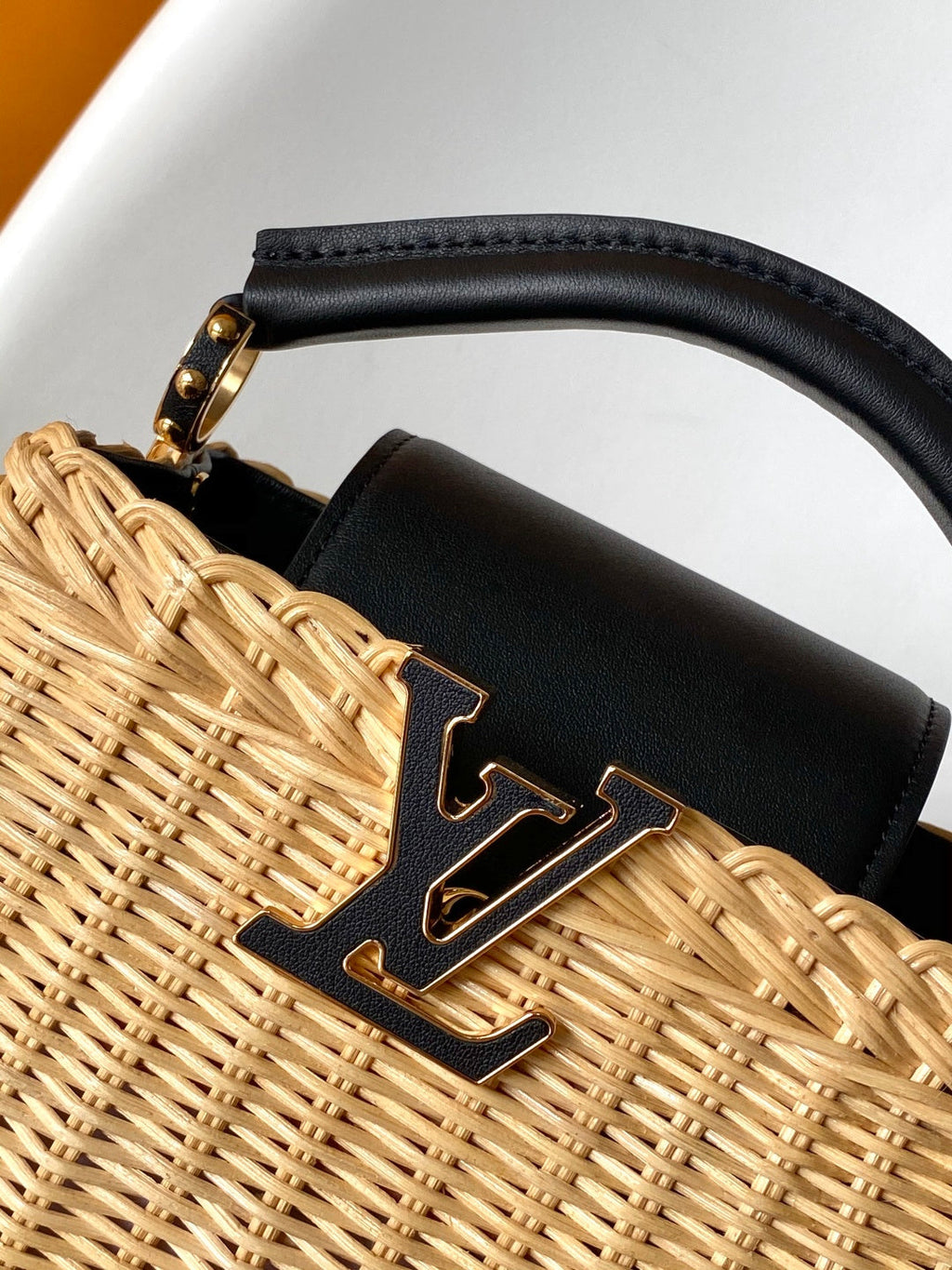 LV CAPUCINES BB BAG 27 PINIC IN BLACK CALFSKIN GOLD HARDWARE