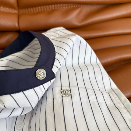 CC 25 Strped Shirt White Cotton