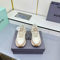 TOM FORD 26S HOGAN SNEAKERS IN CREAM WHITE CALFSKIN AND BROWN SUEDE