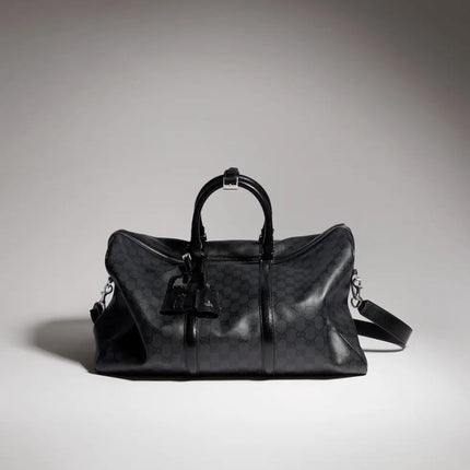 GUCCI 26S DUFFLE BAG 52 IN BLACK CANVAS