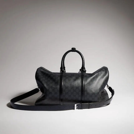 GUCCI 26S DUFFLE BAG 52 IN BLACK CANVAS