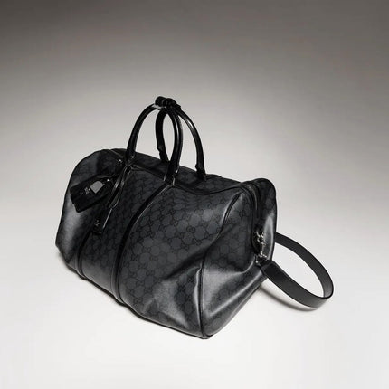 GUCCI 26S DUFFLE BAG 52 IN BLACK CANVAS