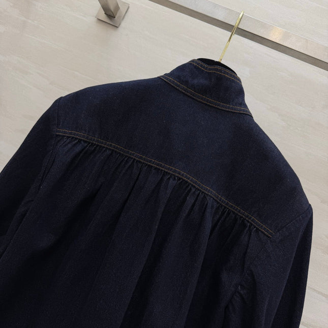 ZIMMERMANN 26S STAND COLLAR DENIM SHIRT STYLE 41