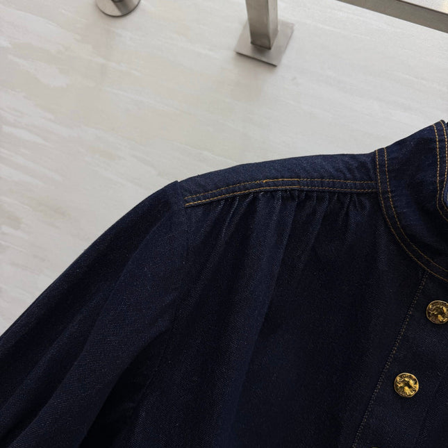 ZIMMERMANN 26S STAND COLLAR DENIM SHIRT STYLE 41