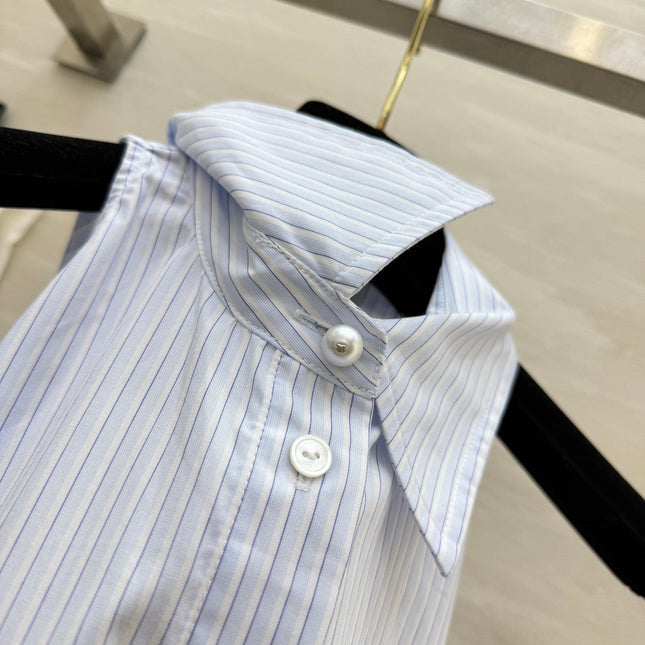 CHANEL 26S SLEEVELESS SHIRT COLLAR TOP STYLE 1196
