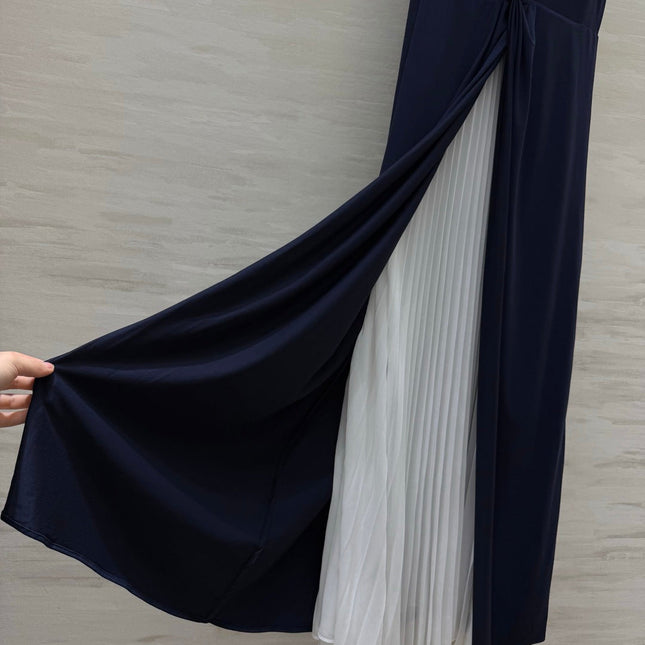 RALPH LAUREN 26S COLOR BLOCK MAXI SLIT DRESS 435