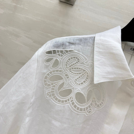 CELINE 26S WHITE SHORT-SLEEVE SHIRT 414