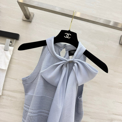 CHANEL 26S BOW-NECK SLEEVELESS KNIT TOP 1426