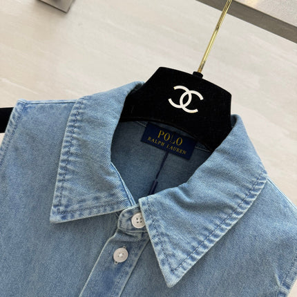 RALPH LAUREN 26S SLEEVELESS DENIM SHIRT DRESS 306