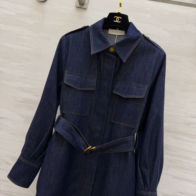 ZIMMERMANN 26S BELTED SHIRT MIDI DRESS 282