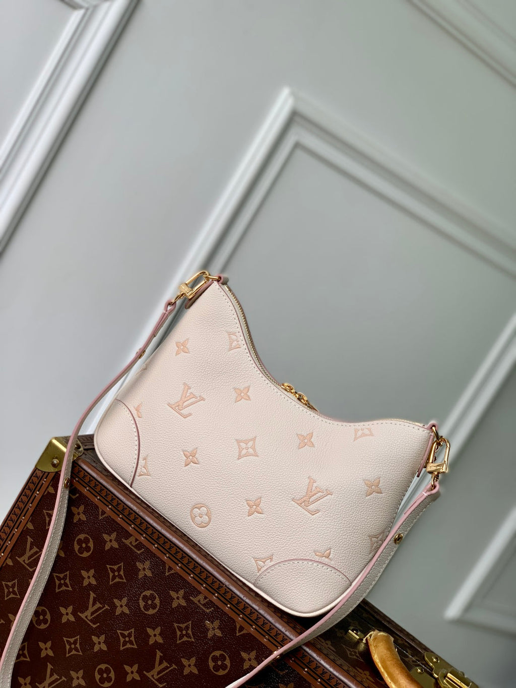BOULOGNE 29 IN LIGHT PINK MONOGRAM EMPREINTE CANVAS GOLD HARDWARE