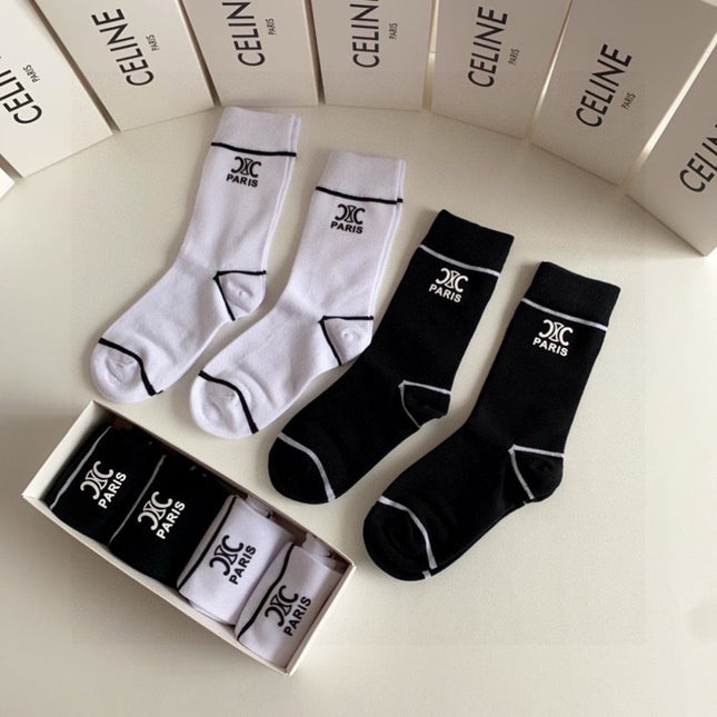 CELINE 26S CREW SOCKS 493556 (1 BOX)