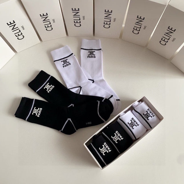 CELINE 26S CREW SOCKS 493556 (1 BOX)