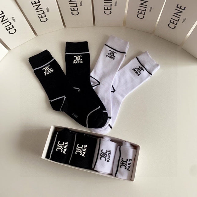 CELINE 26S CREW SOCKS 493556 (1 BOX)