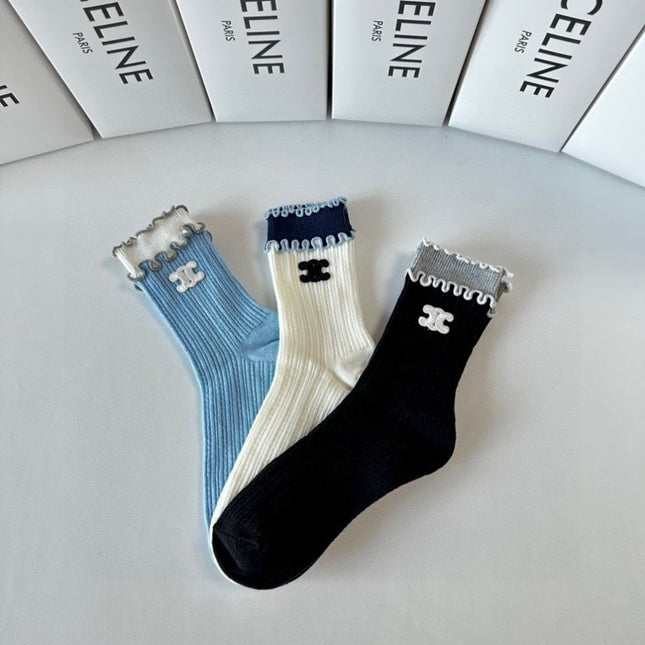 CELINE 26S CREW SOCKS 520266 (1 BOX)