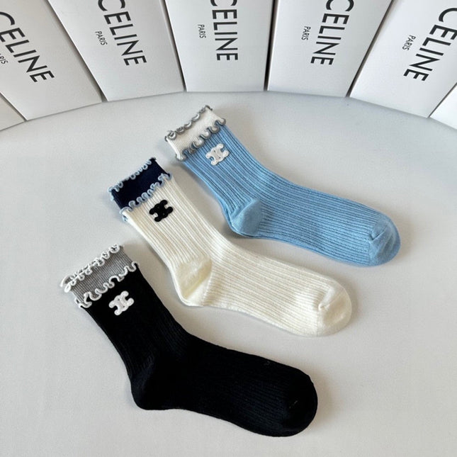 CELINE 26S CREW SOCKS 520266 (1 BOX)