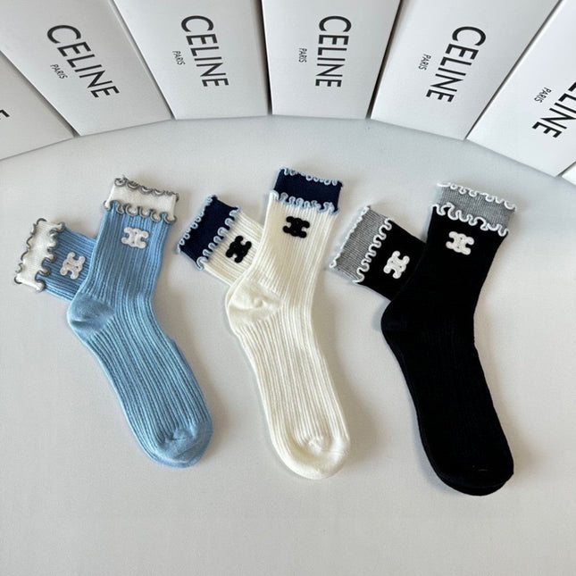 CELINE 26S CREW SOCKS 520266 (1 BOX)