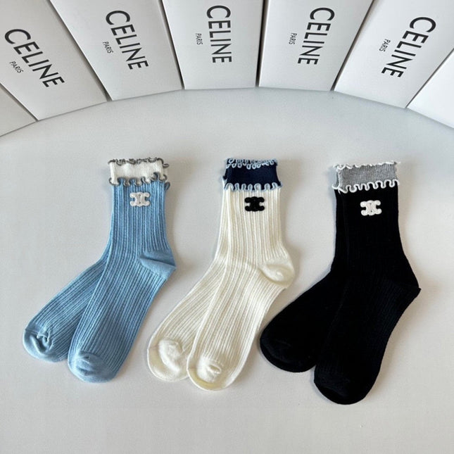 CELINE 26S CREW SOCKS 520266 (1 BOX)