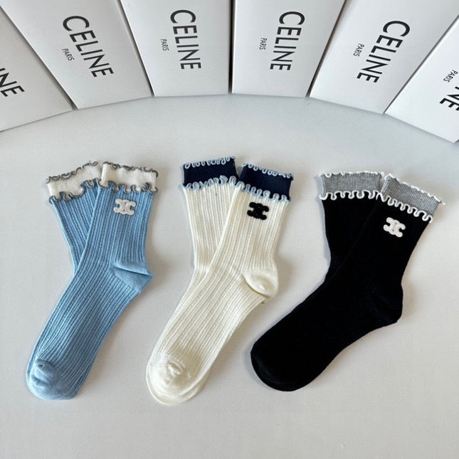 CELINE 26S CREW SOCKS 520266 (1 BOX)