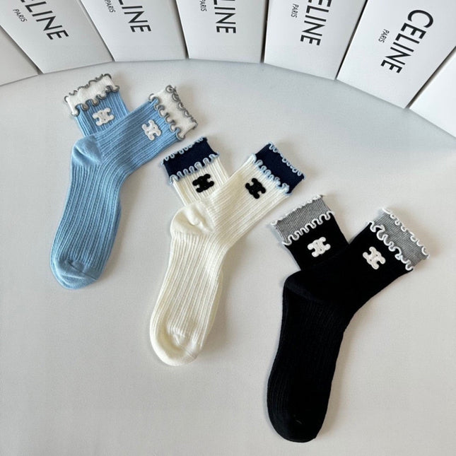 CELINE 26S CREW SOCKS 520266 (1 BOX)