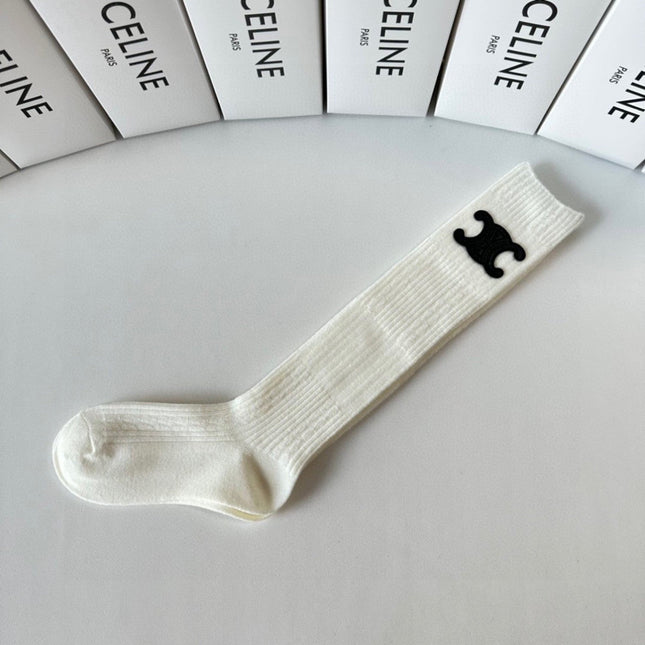 CELINE 26S CREW SOCKS IN WHITE 170917 (1 BOX)