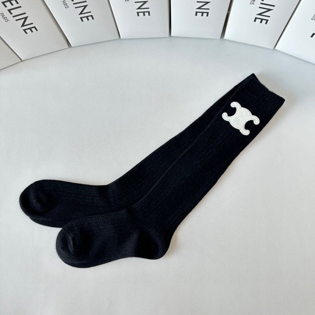 CELINE 26S CREW SOCKS IN BLACK 170917 (1 BOX)