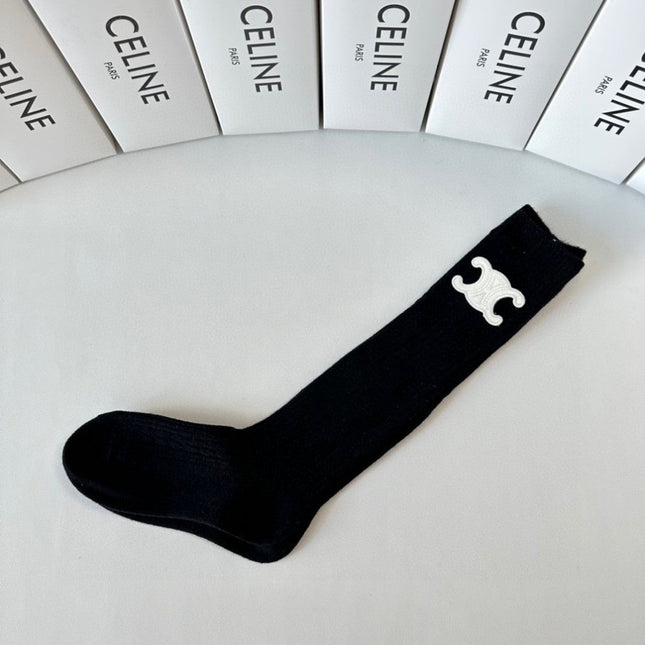 CELINE 26S CREW SOCKS IN BLACK 170917 (1 BOX)