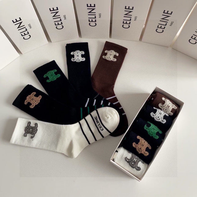 CELINE 26S CREW SOCKS 242039 (1 BOX)