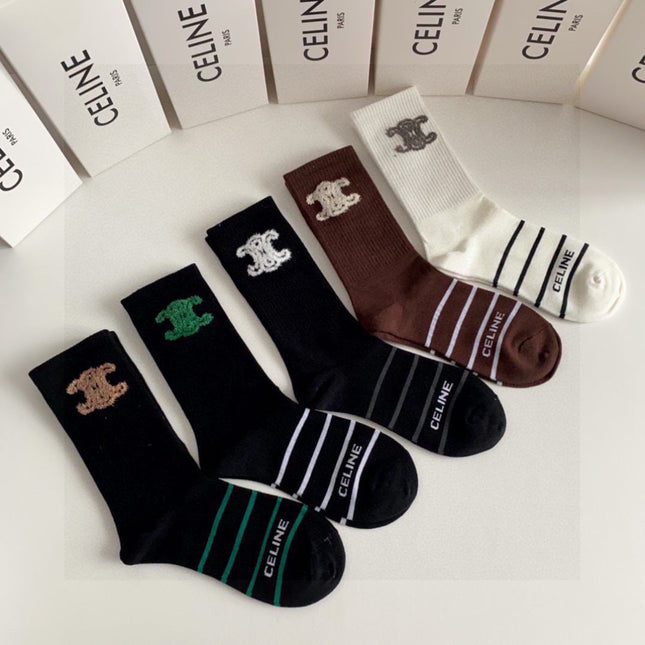 CELINE 26S CREW SOCKS 242039 (1 BOX)