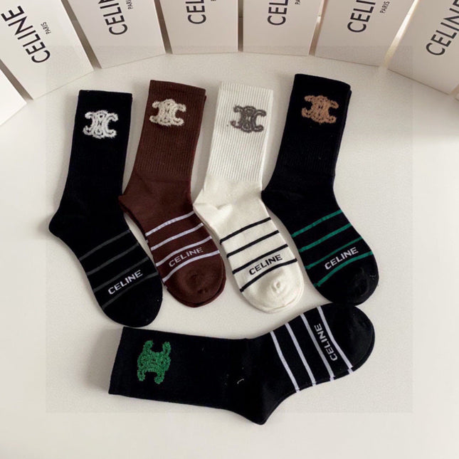 CELINE 26S CREW SOCKS 242039 (1 BOX)