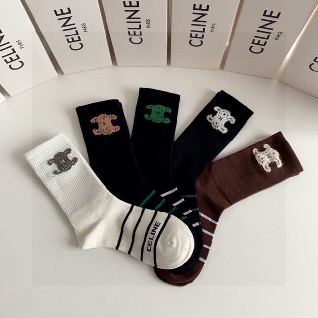CELINE 26S CREW SOCKS 242039 (1 BOX)