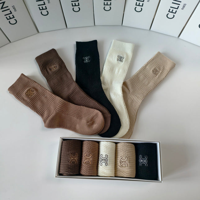 CELINE 26S CREW SOCKS 346604 (1 BOX)