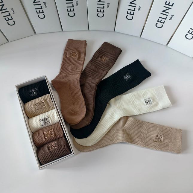 CELINE 26S CREW SOCKS 346604 (1 BOX)