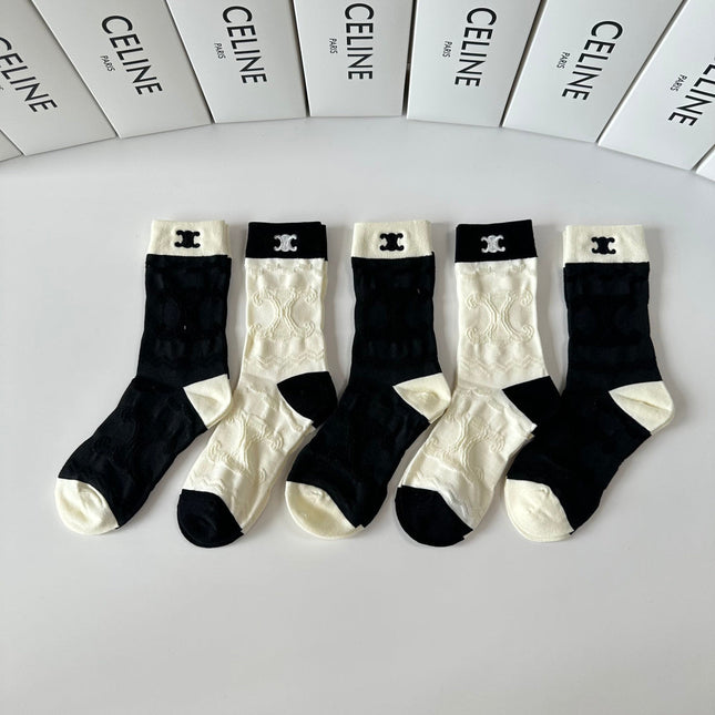 CELINE 26S CREW SOCKS 341899 (1 BOX)