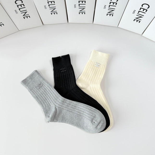 CELINE 26S CREW SOCKS 373797 (1 BOX)