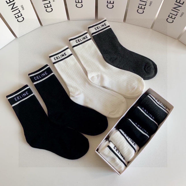 CELINE 26S CREW SOCKS 373798 (1 BOX)