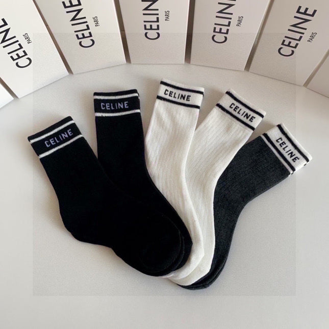 CELINE 26S CREW SOCKS 373798 (1 BOX)