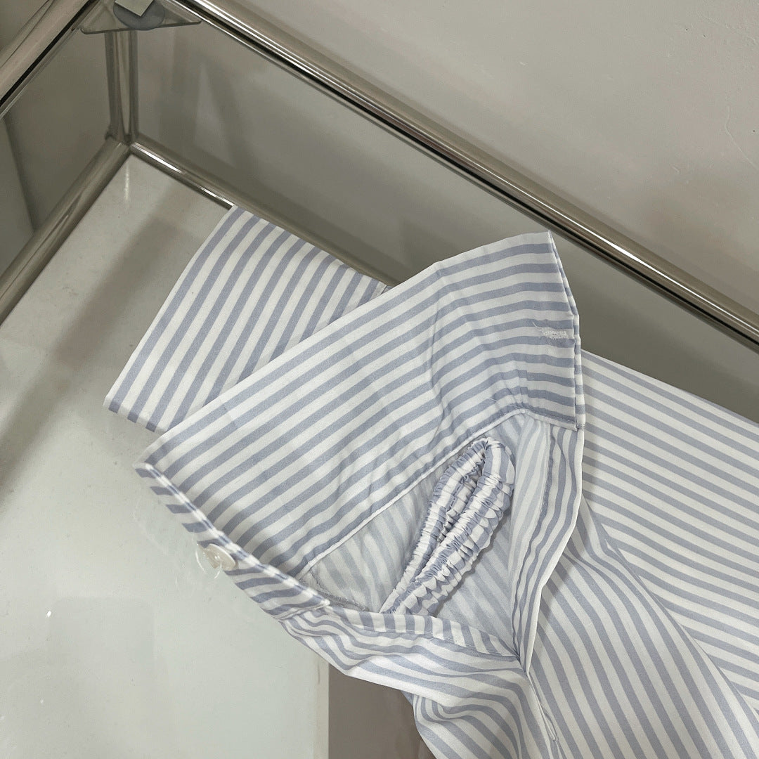 MIU STRIPED SHIRT COTTON BLUE IN COTTON 265839