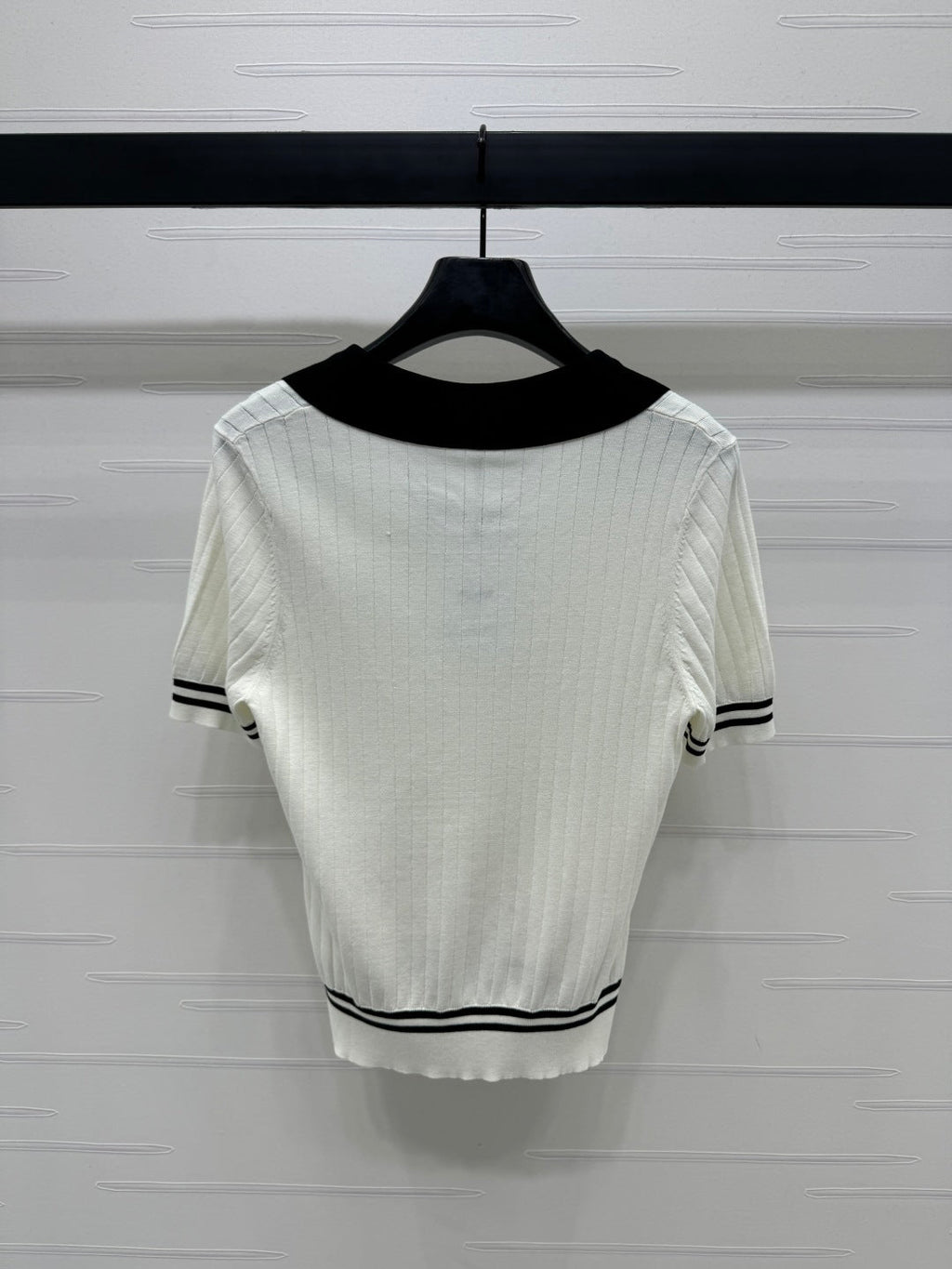CELINE SHORT-SLEEVE KNIT TOP WHITE 274818