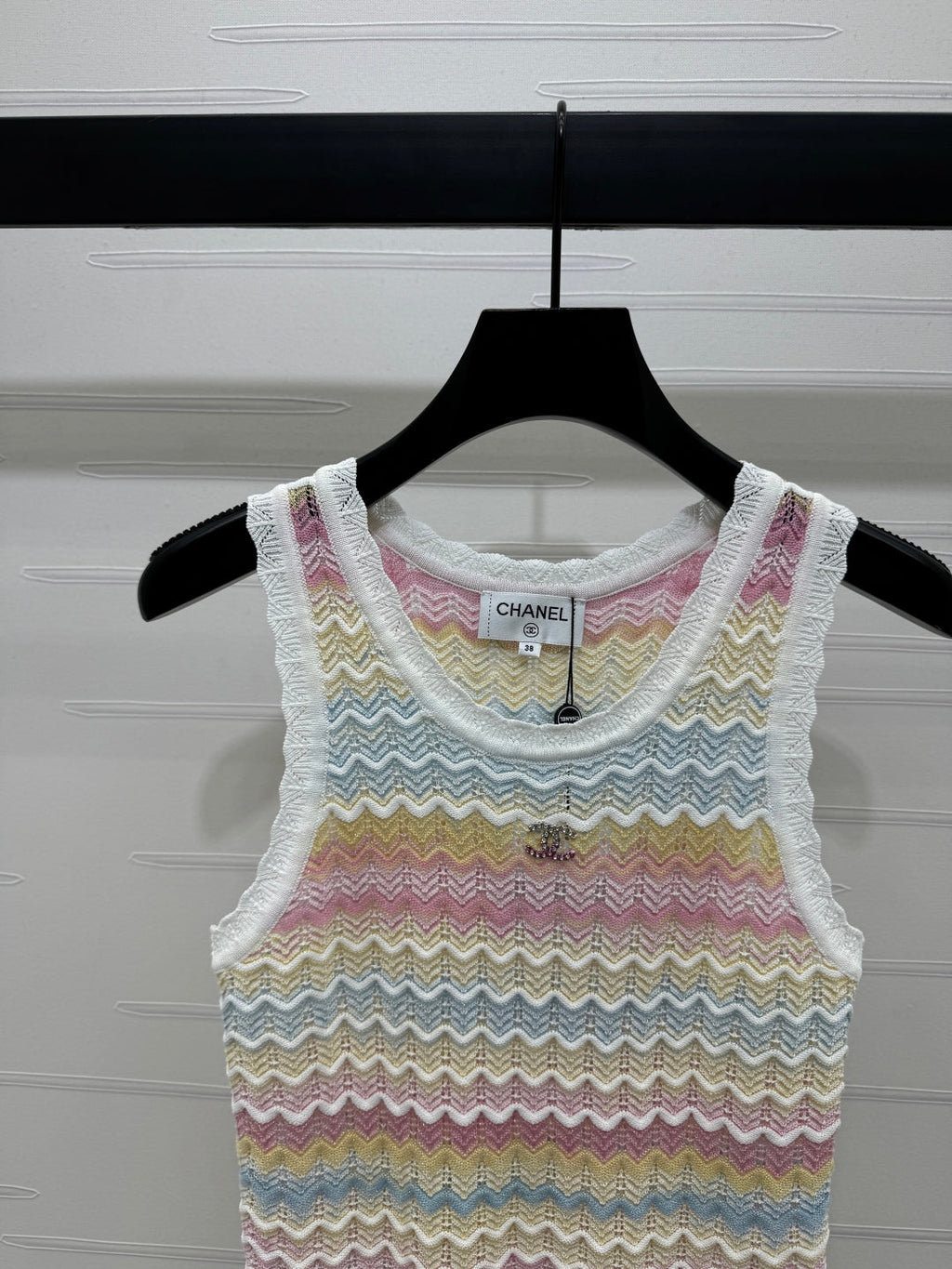 Chanel 25 Multicolor Striped Knitted Tank Top