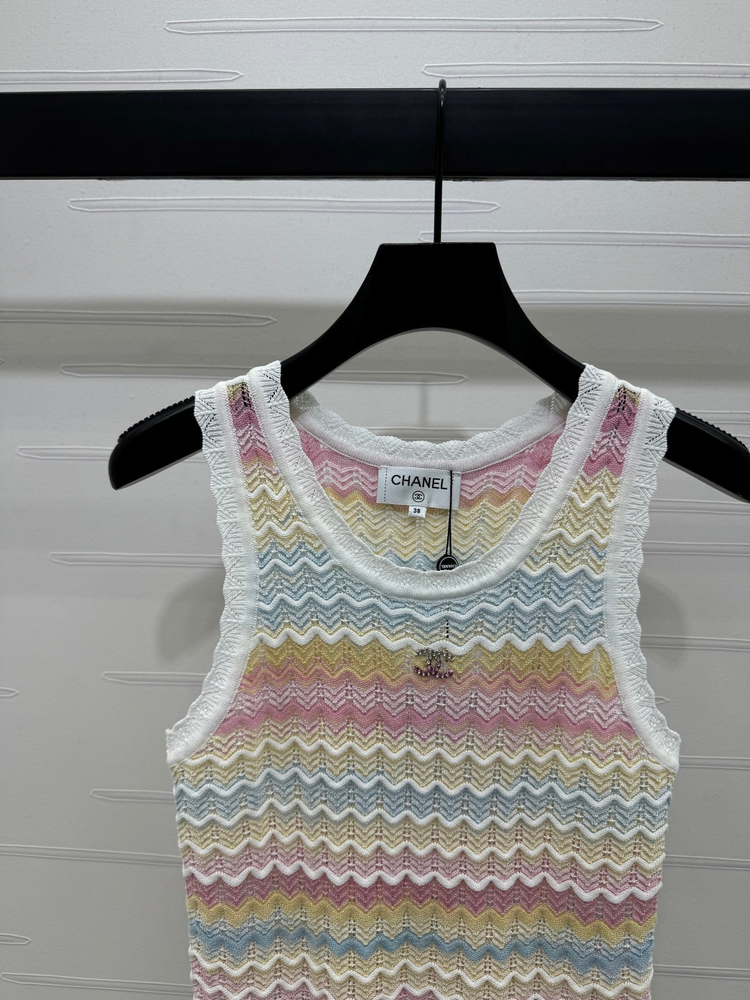 Chanel 25 Multicolor Striped Knitted Tank Top